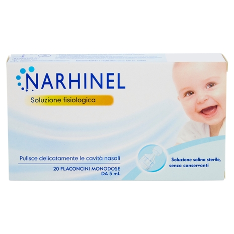 Narhinel soluzione fisiologica, salina isotonica con cloruro di sodio 20 flaconi da 5 ml